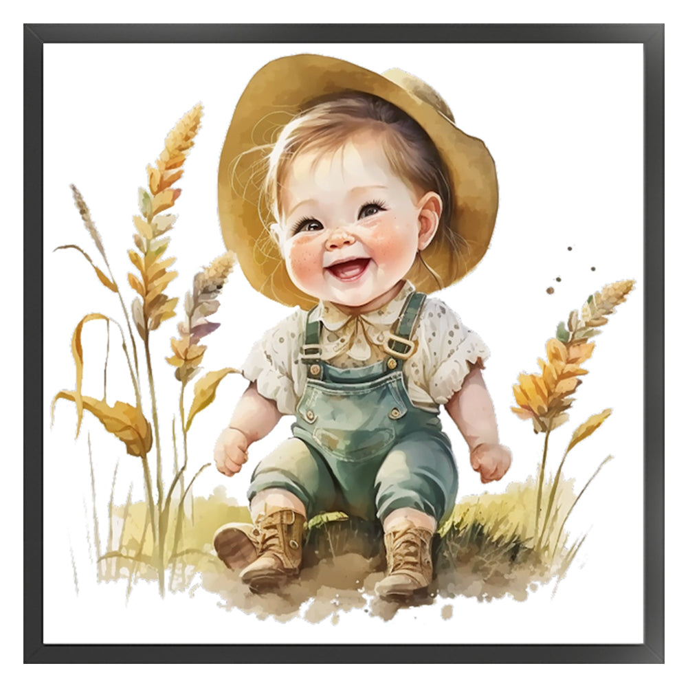 Farm Baby - 18CT Stamped Cross Stitch 25*25CM