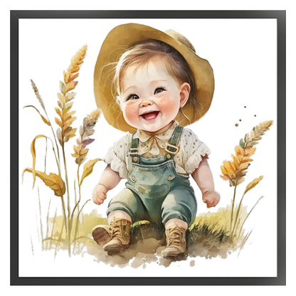 Farm Baby - 18CT Stamped Cross Stitch 25*25CM