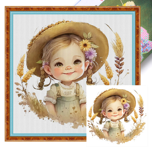 Farm Baby - 18CT Stamped Cross Stitch 25*25CM