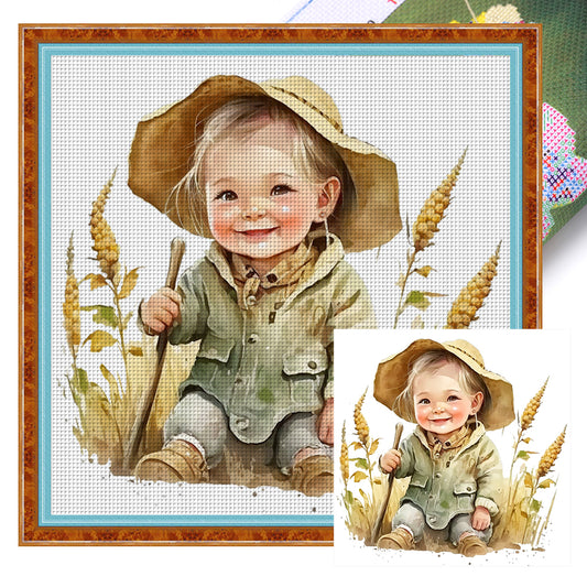 Farm Baby - 18CT Stamped Cross Stitch 25*25CM