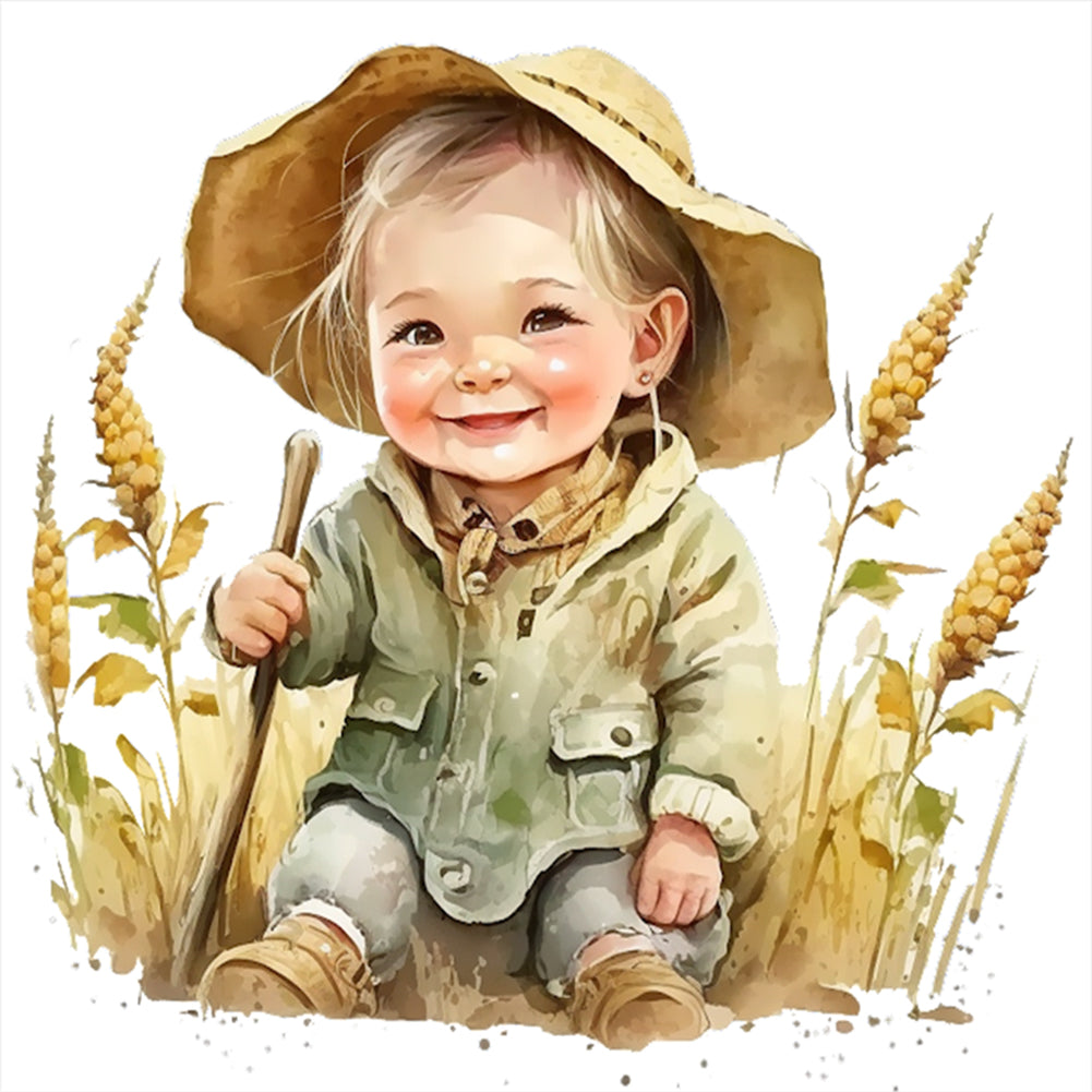 Farm Baby - 18CT Stamped Cross Stitch 25*25CM