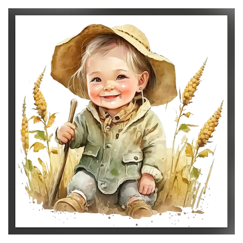 Farm Baby - 18CT Stamped Cross Stitch 25*25CM