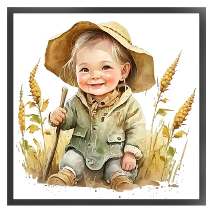 Farm Baby - 18CT Stamped Cross Stitch 25*25CM