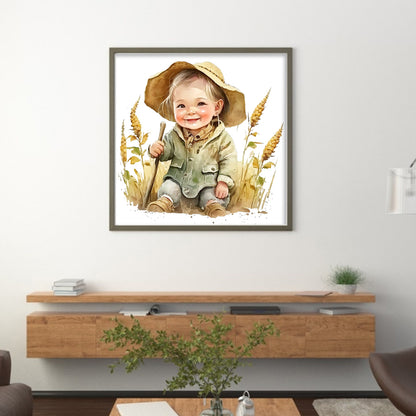 Farm Baby - 18CT Stamped Cross Stitch 25*25CM
