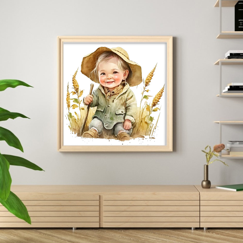 Farm Baby - 18CT Stamped Cross Stitch 25*25CM