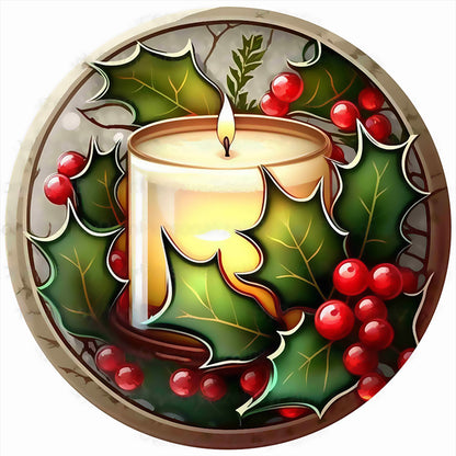 Retro Christmas - Candles - 18CT Stamped Cross Stitch 25*25CM