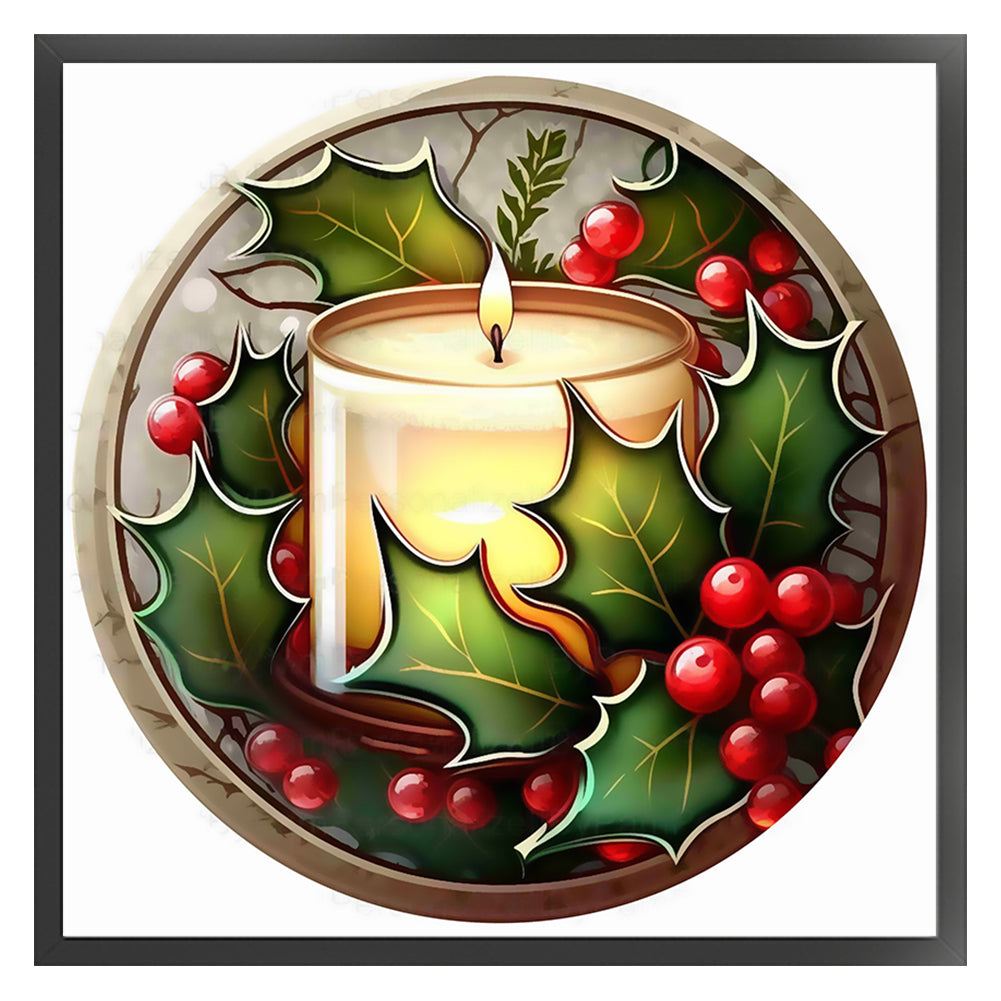 Retro Christmas - Candles - 18CT Stamped Cross Stitch 25*25CM