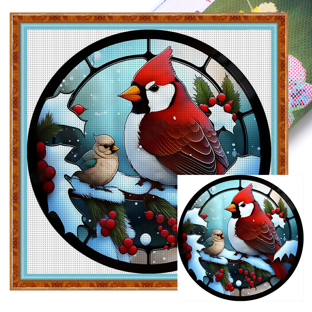 Vintage Christmas - Cardinal - 18CT Stamped Cross Stitch 25*25CM