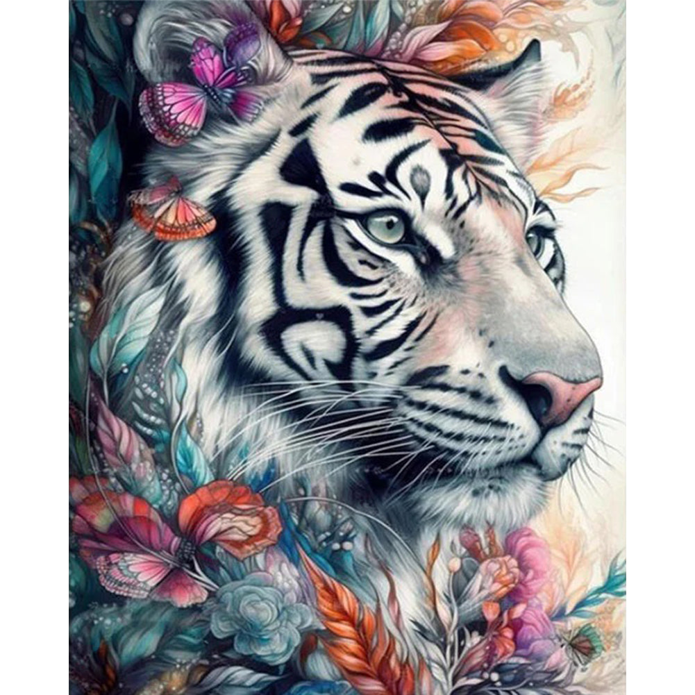 White Tiger - 11CT Stamped Cross Stitch 40*50CM