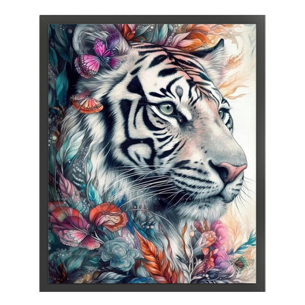 White Tiger - 11CT Stamped Cross Stitch 40*50CM