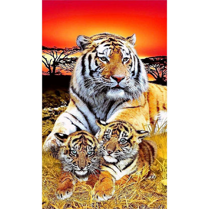 Tiger - 11CT Stamped Cross Stitch 40*65CM