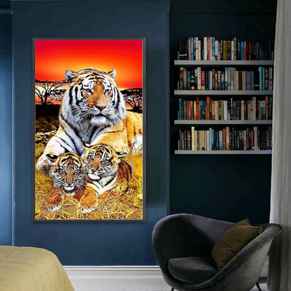 Tiger - 11CT Stamped Cross Stitch 40*65CM