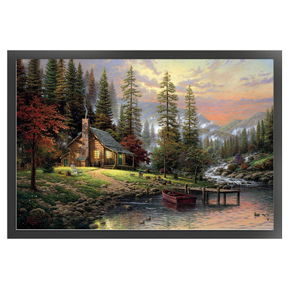 Lake House - 18CT Stamped Cross Stitch 60*40CM