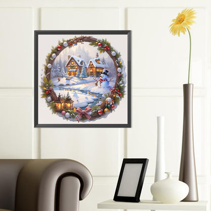 Snow Scene Outside The House - Full Round Drill Diamond Painting 40*40CM