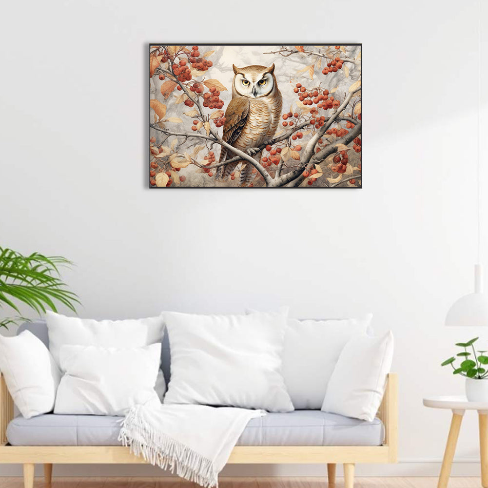 Owl - Full Round Drill Diamond Painting 60*40CM