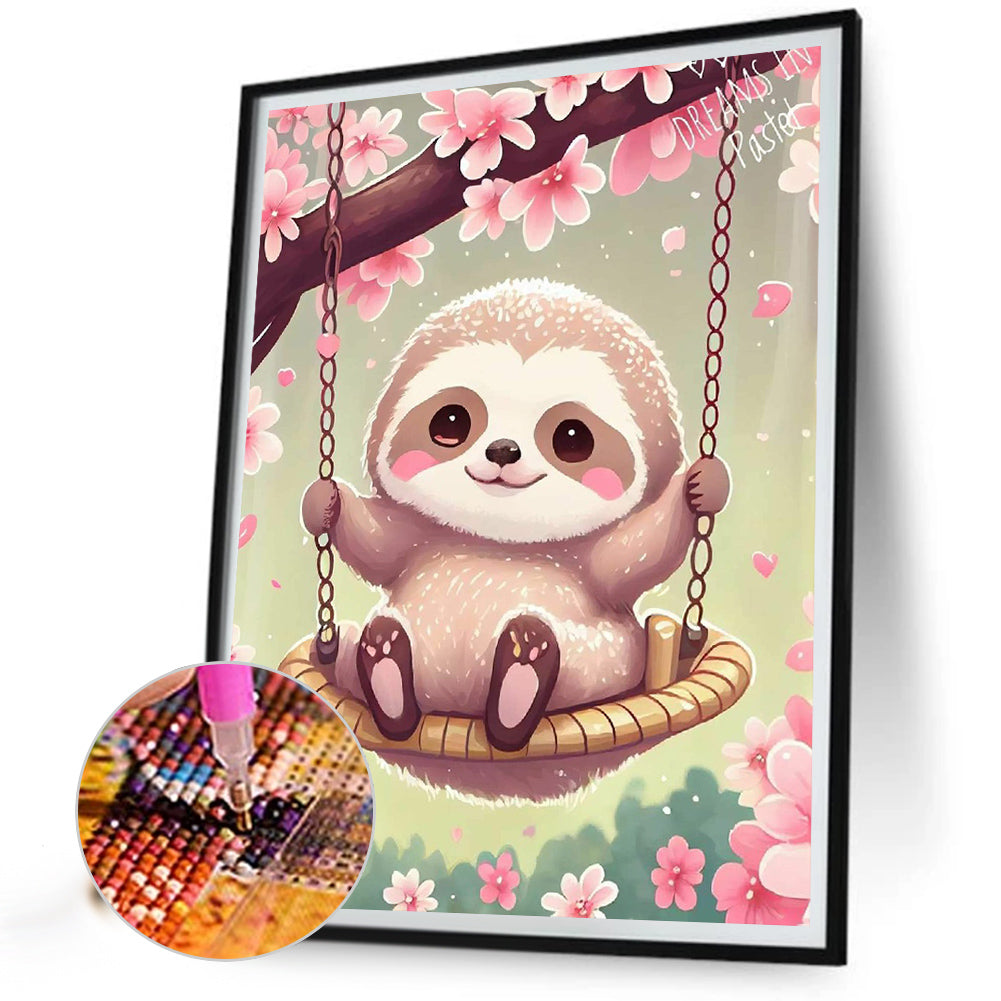 Sloth On A Swing - Full Round Drill Diamond Painting 40*50CM