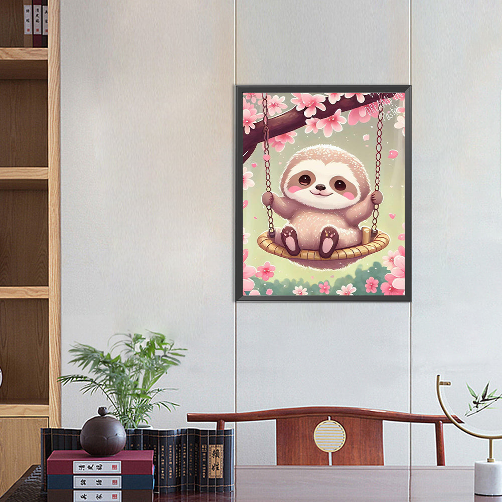 Sloth On A Swing - Full Round Drill Diamond Painting 40*50CM