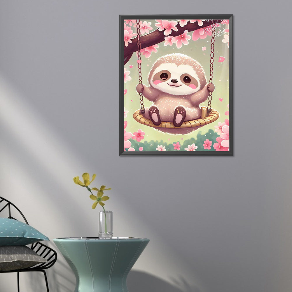 Sloth On A Swing - Full Round Drill Diamond Painting 40*50CM