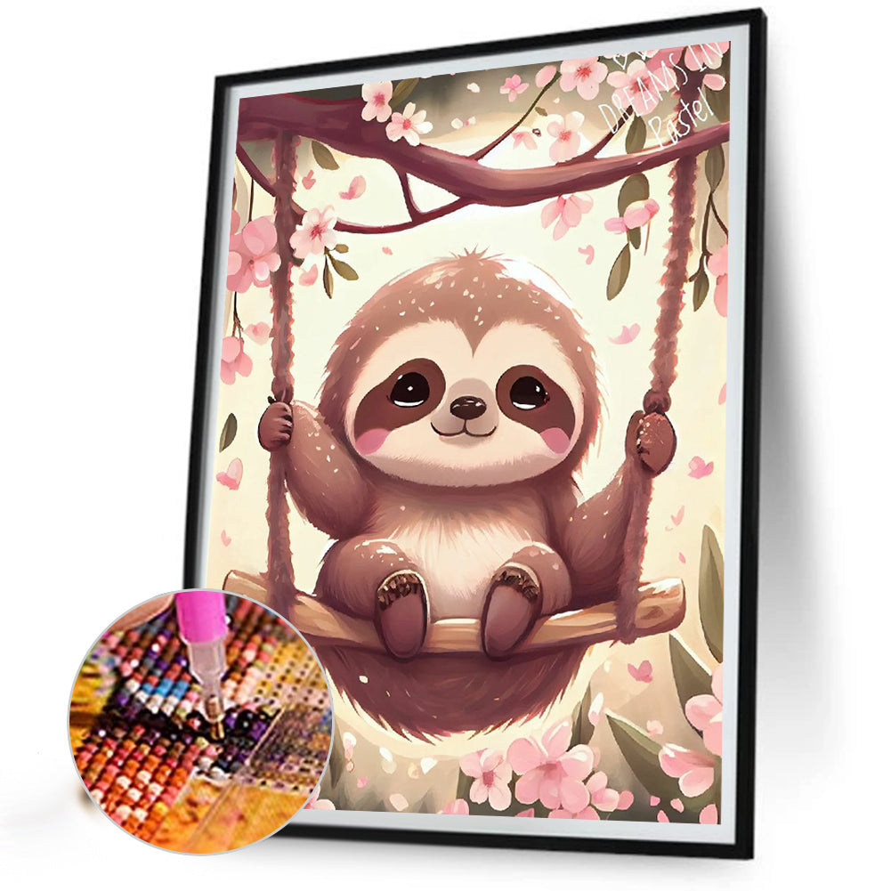 Sloth On A Swing - Full Round Drill Diamond Painting 40*50CM