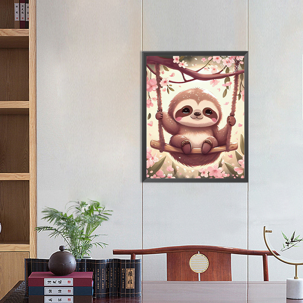 Sloth On A Swing - Full Round Drill Diamond Painting 40*50CM