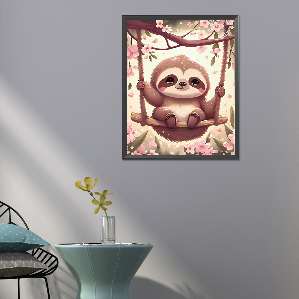 Sloth On A Swing - Full Round Drill Diamond Painting 40*50CM