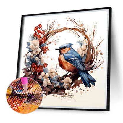 Animals In Wreath - Full Round Drill Diamond Painting 40*40CM