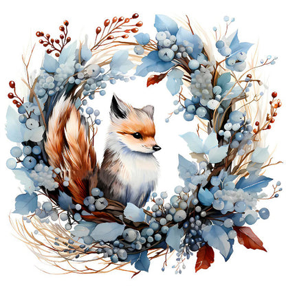 Animals In Wreath - Full Round Drill Diamond Painting 40*40CM