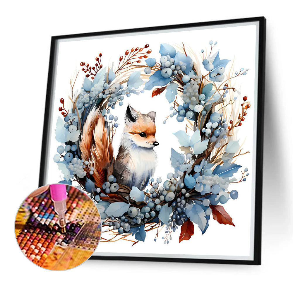 Animals In Wreath - Full Round Drill Diamond Painting 40*40CM