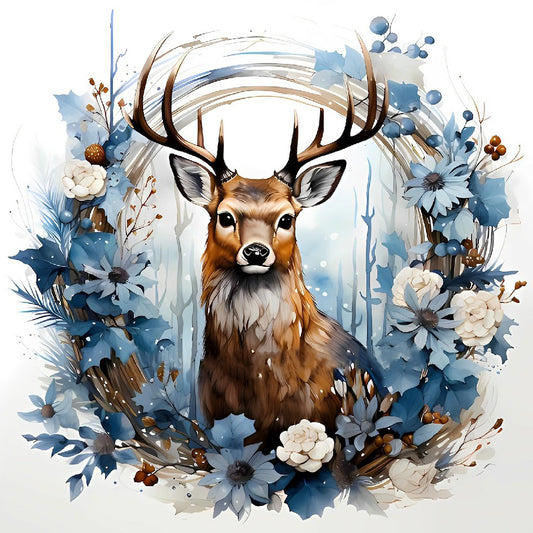 Animals In Wreath - Full Round Drill Diamond Painting 40*40CM