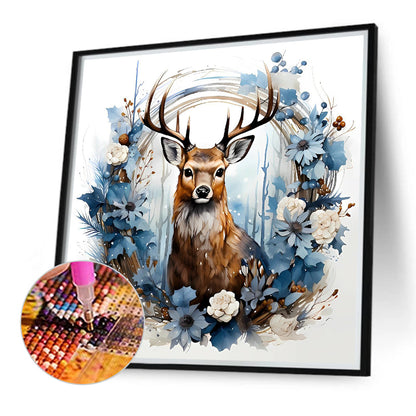 Animals In Wreath - Full Round Drill Diamond Painting 40*40CM