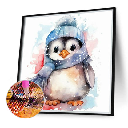 Watercolor Painted Penguin - Full Round Drill Diamond Painting 40*40CM