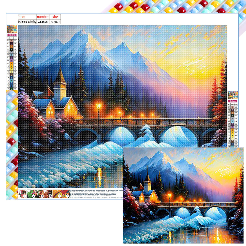 Winter Landscape - Full Square Drill Diamond Painting 40*50CM