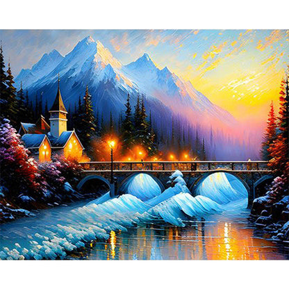 Winter Landscape - Full Square Drill Diamond Painting 40*50CM