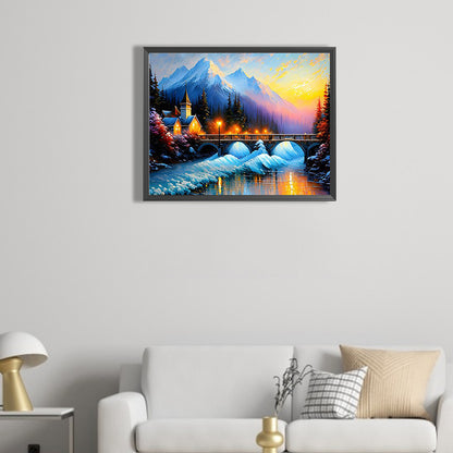 Winter Landscape - Full Square Drill Diamond Painting 40*50CM