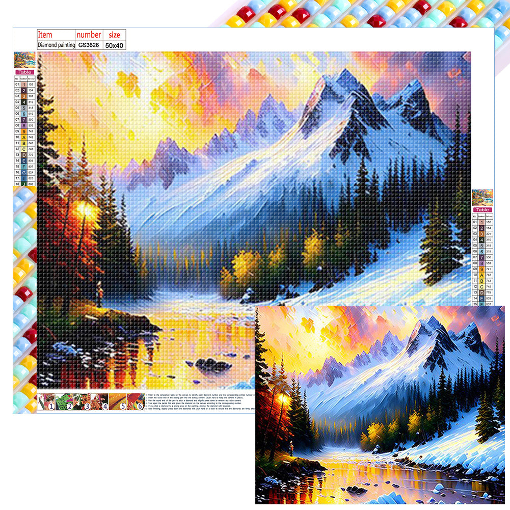 Winter Landscape - Full Square Drill Diamond Painting 40*50CM