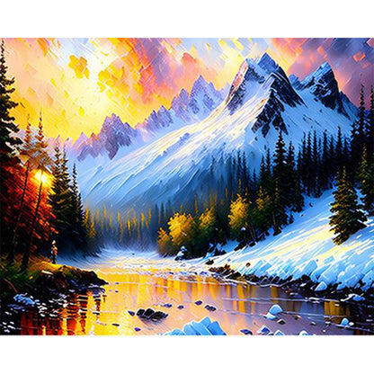 Winter Landscape - Full Square Drill Diamond Painting 40*50CM