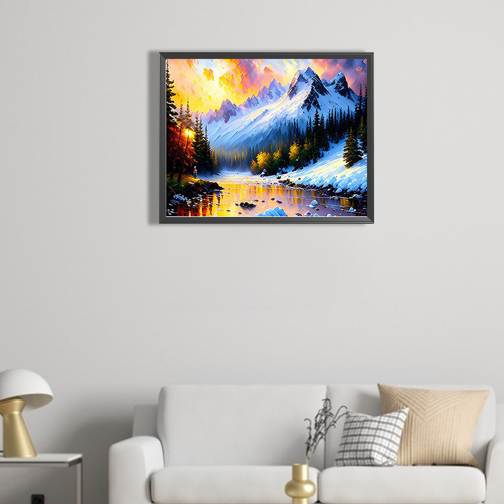 Winter Landscape - Full Square Drill Diamond Painting 40*50CM