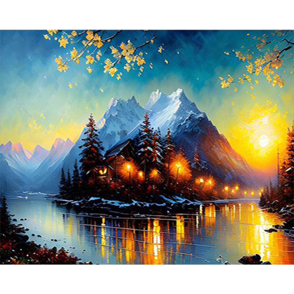 Winter Landscape - Full Square Drill Diamond Painting 40*50CM