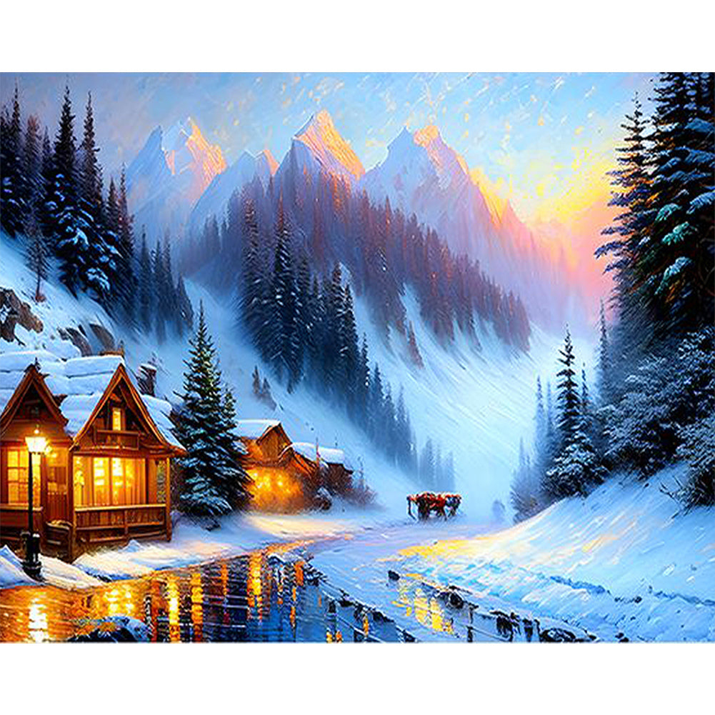 Winter Landscape - Full Square Drill Diamond Painting 40*50CM