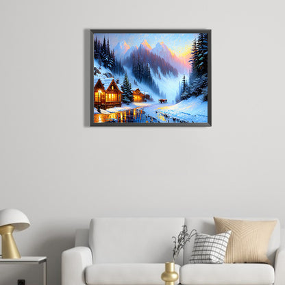 Winter Landscape - Full Square Drill Diamond Painting 40*50CM