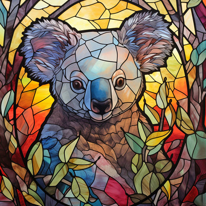 Koala Glass Painting - Full Round Drill Diamond Painting 40*40CM