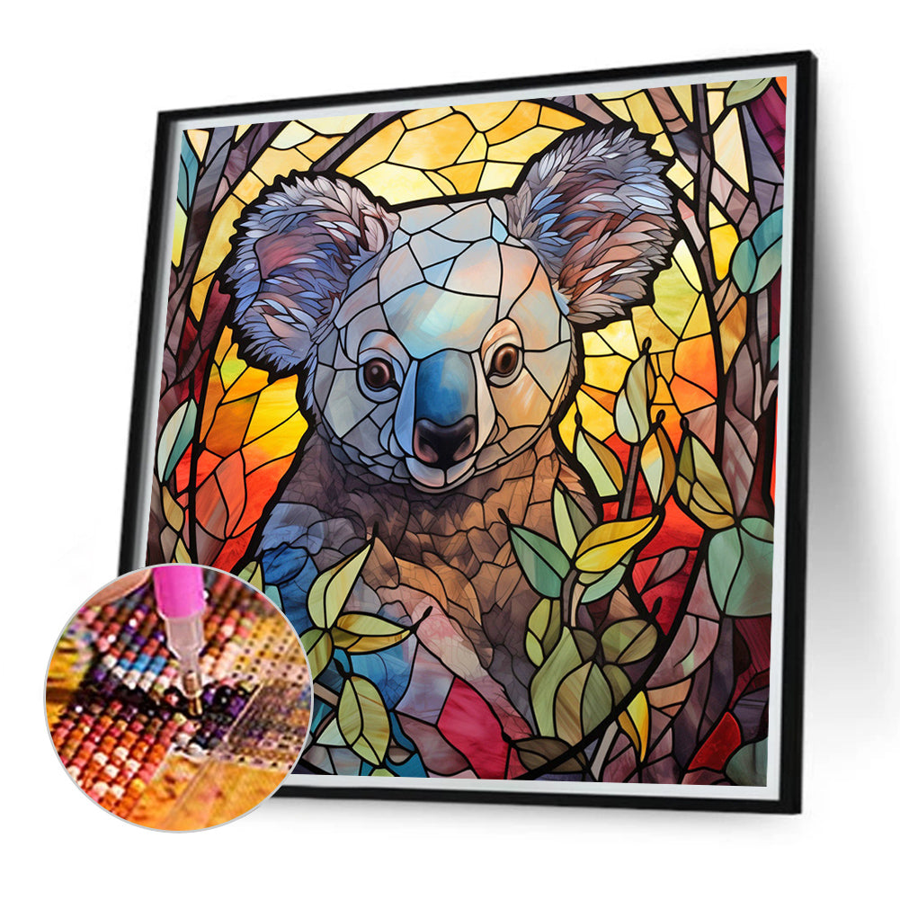 Koala Glass Painting - Full Round Drill Diamond Painting 40*40CM