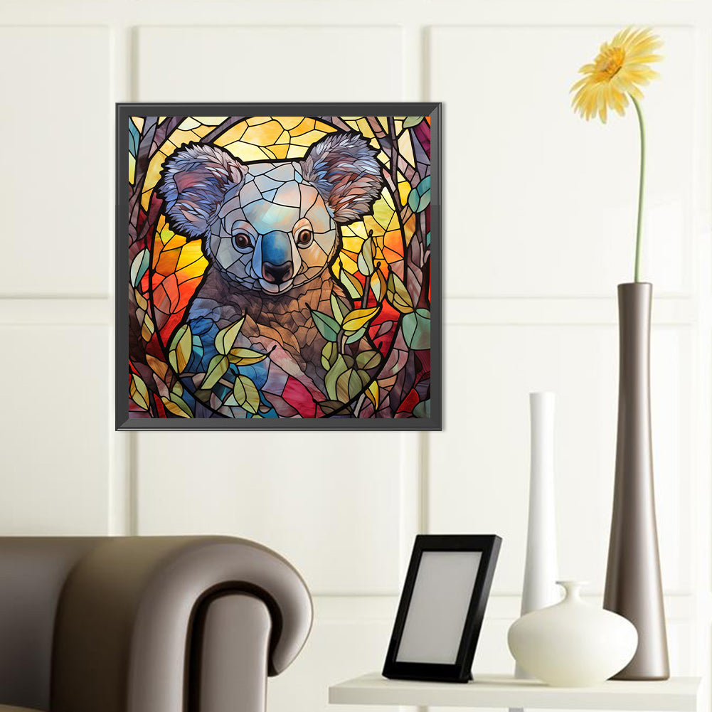 Koala Glass Painting - Full Round Drill Diamond Painting 40*40CM