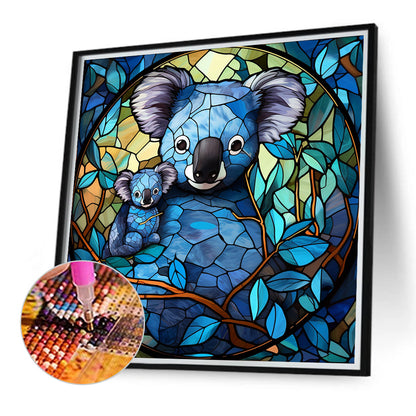 Koala Glass Painting - Full Round Drill Diamond Painting 40*40CM