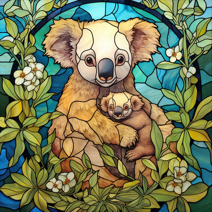 Koala Glass Painting - Full Round Drill Diamond Painting 40*40CM