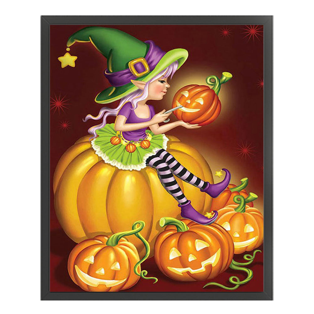 Halloween Pumpkin Witch - 11CT Counted Cross Stitch 40*50CM