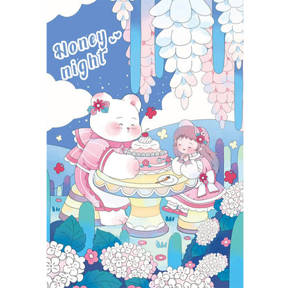 Cartoon Girl And Bear - 11CT Stamped Cross Stitch 50*70CM