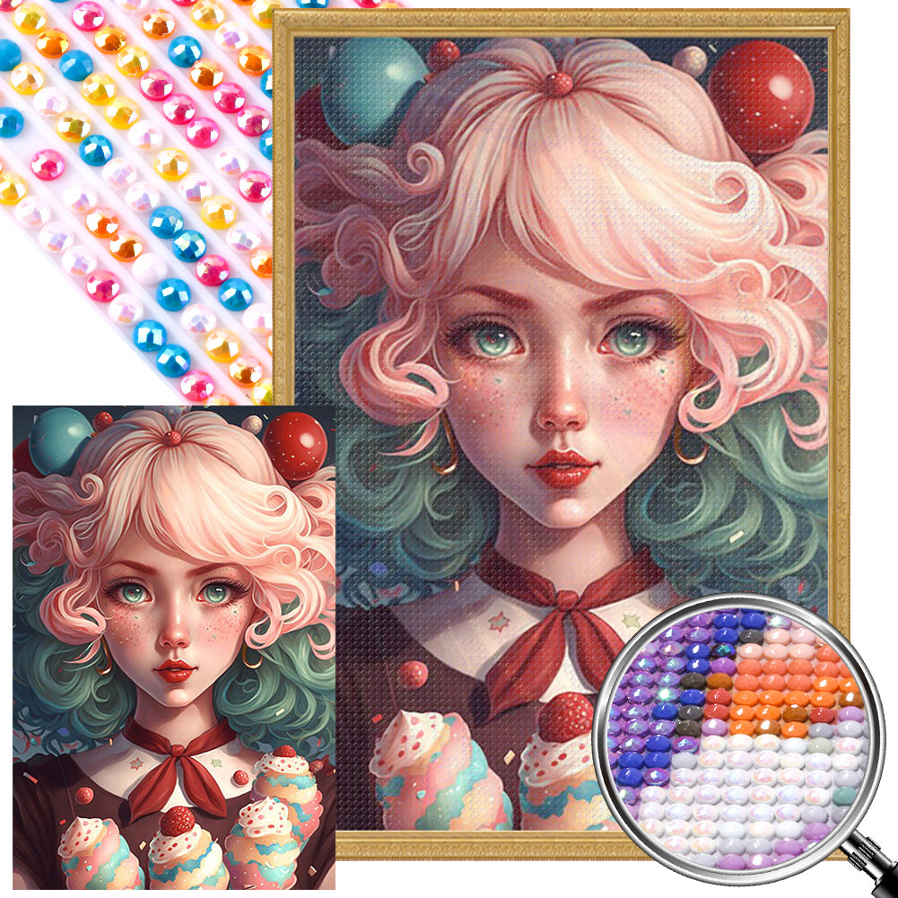 Ice Cream Girl - Full Round AB Drill Diamond Painting 40*60CM