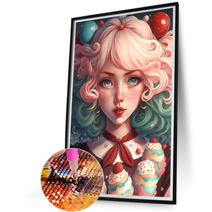 Ice Cream Girl - Full Round AB Drill Diamond Painting 40*60CM