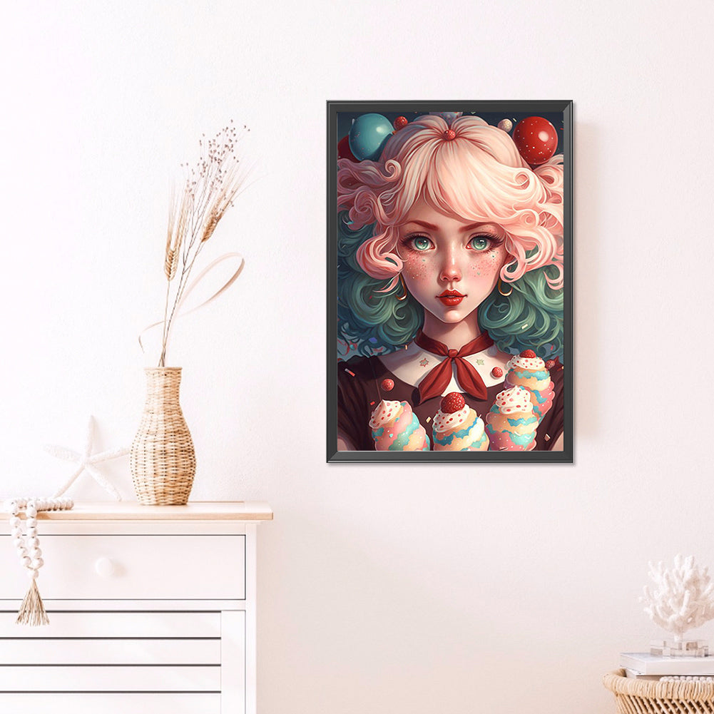 Ice Cream Girl - Full Round AB Drill Diamond Painting 40*60CM